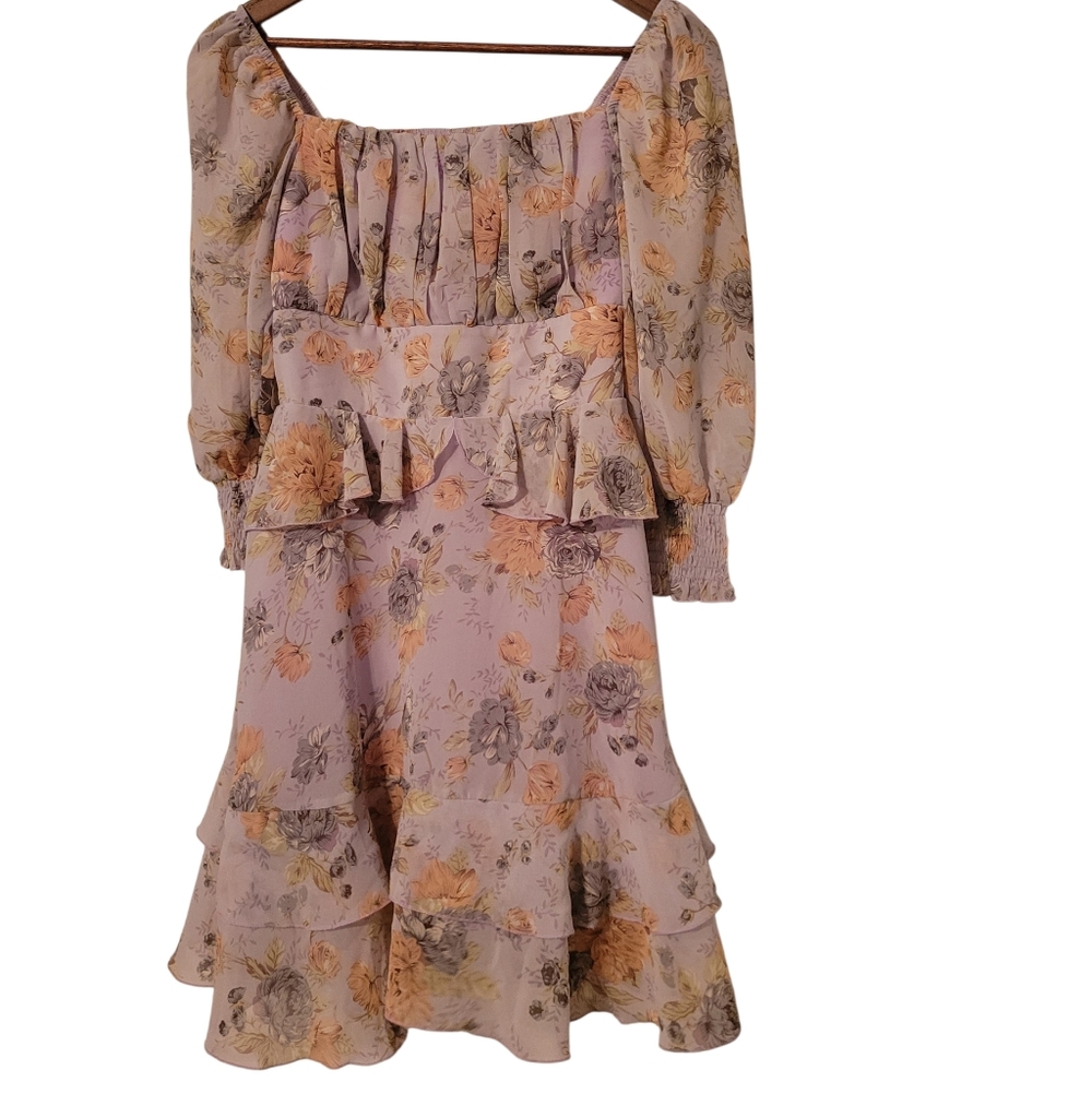 Exlura Foral Ruffle Dress Size Small